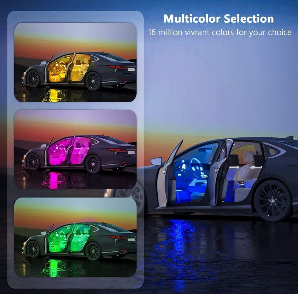 Premium Car Interior LED Strips — RGB App + Music Sync (Multi-Variant)