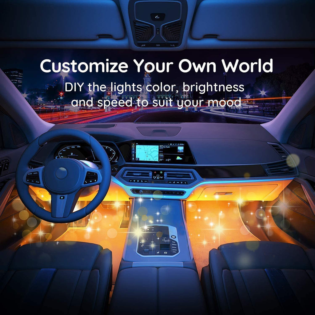 Premium Car Interior LED Strips — RGB App + Music Sync (Multi-Variant)