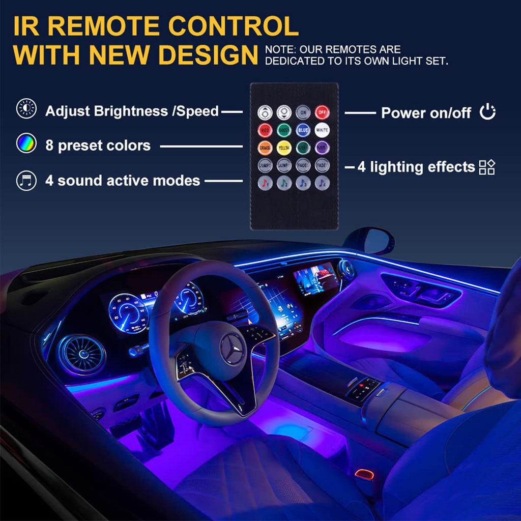 Premium Car Interior LED Strips — RGB App + Music Sync (Multi-Variant)