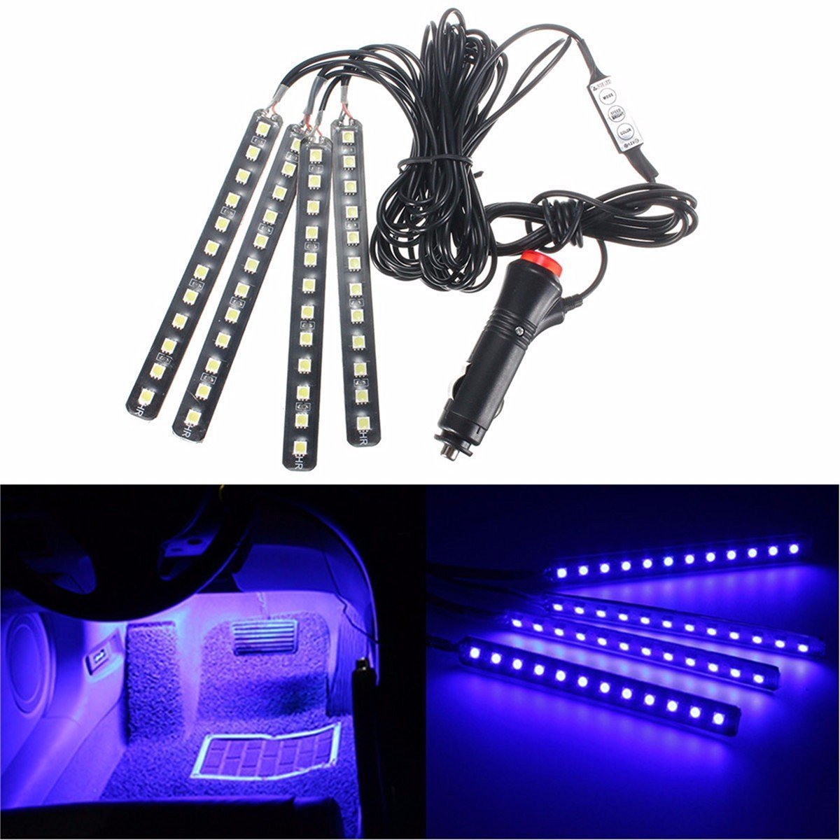 Premium Car Interior LED Strips — RGB App + Music Sync (Multi-Variant)