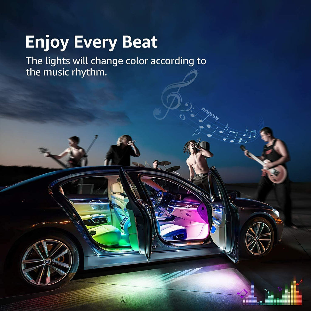 Premium Car Interior LED Strips — RGB App + Music Sync (Multi-Variant)