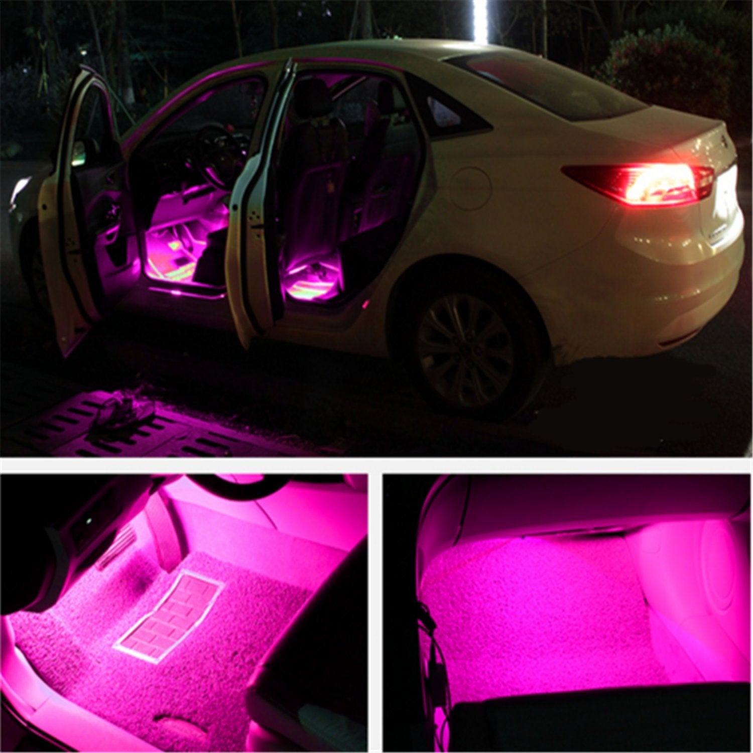 Premium Car Interior LED Strips — RGB App + Music Sync (Multi-Variant)